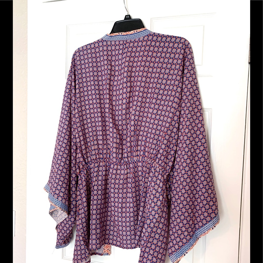 Sim & Sam Boho Hippie Kimono Tunic Purple Blue New - Picture 5 of 12